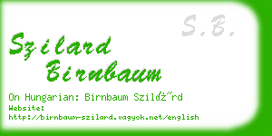 szilard birnbaum business card